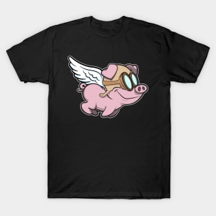 flying pink pig T-Shirt